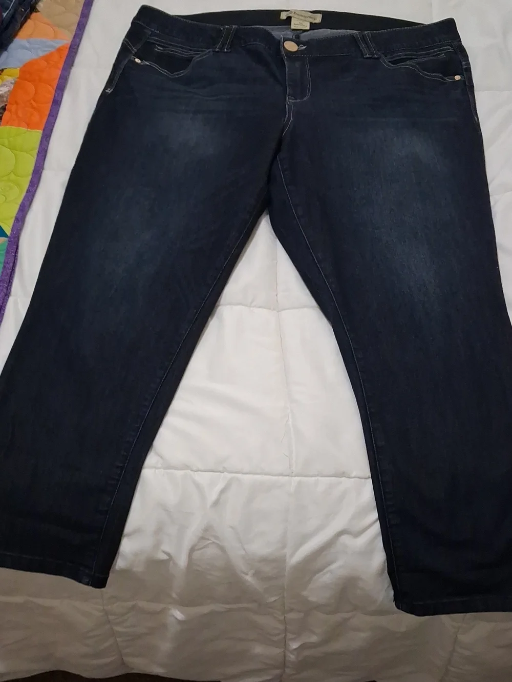 Democracy Navy Blue Jeans with Logo Tag Sz 20W - Picture 1 of 9